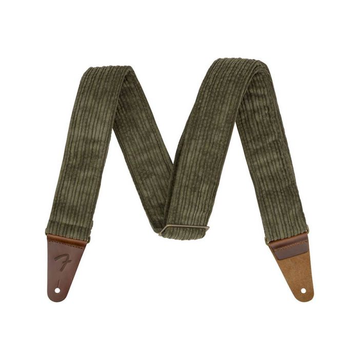 Fender Corduroy guitar strap, antique olive, polyester corduroy, antique brass hardware