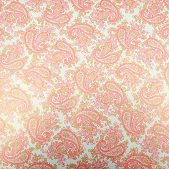 Luthitec pearl gold backed pink paisley paper guitar body decal, 690x480mm