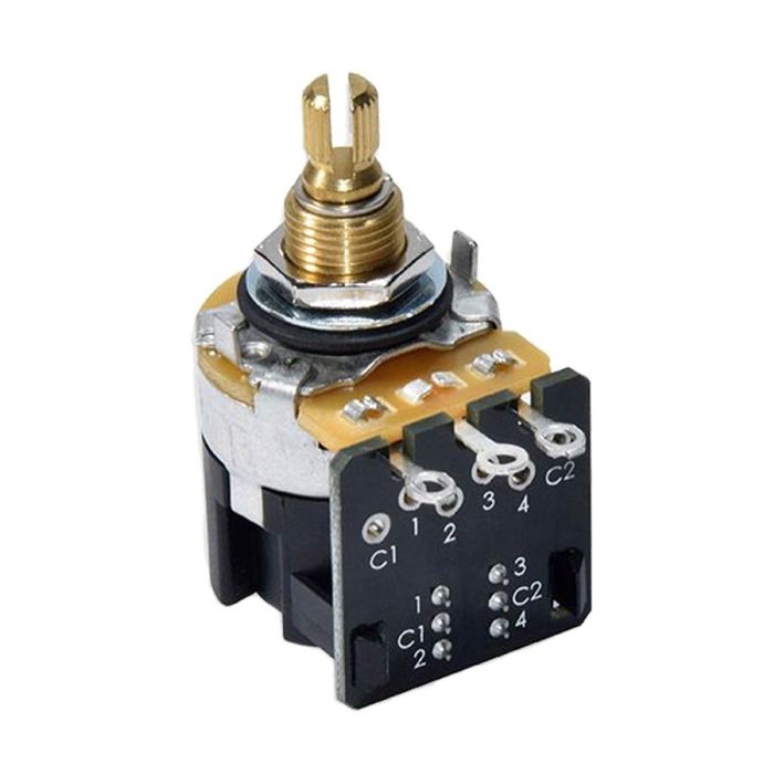 CTS USA DPDT push-pull potentiometer, standard .375" bushing, 3/8" diameter, 250K audio