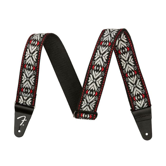 Fender 2" guitar strap, Pasadena woven, red snowflake