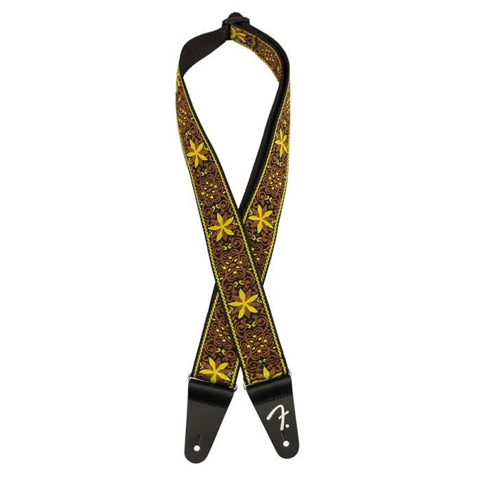 Fender 2" guitar strap, Pasadena woven, yellow wallflower