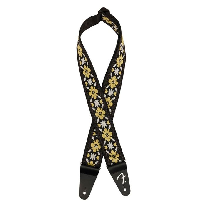 Fender 2" guitar strap, Pasadena woven, yellow clover