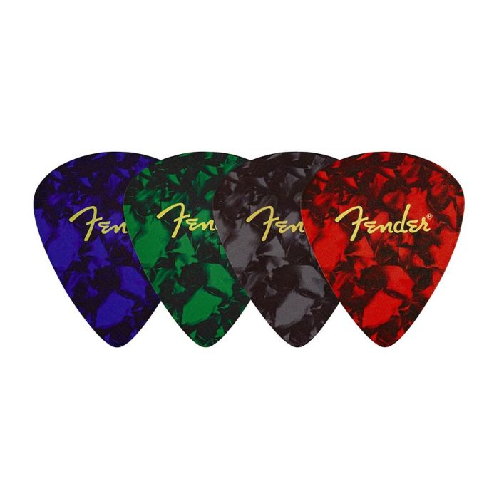 Fender pick shaped coasters, multi-coloured with logo, 4 pcs,