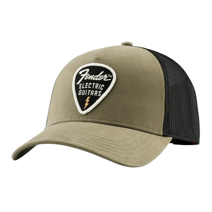 Fender Clothing Headwear snap back pick patch hat, olive