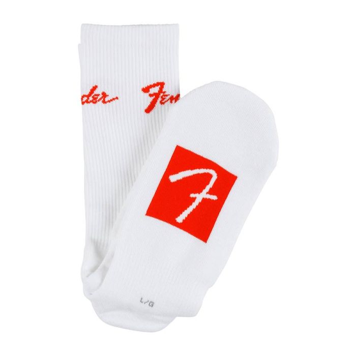 Fender Clothing logo stompsock, white, large