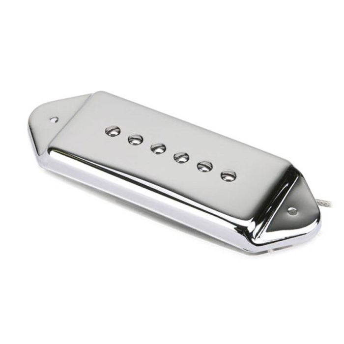 Roswell P90 single coil pickup for arched top guitars, Alnico 5 rods, neck, chrome