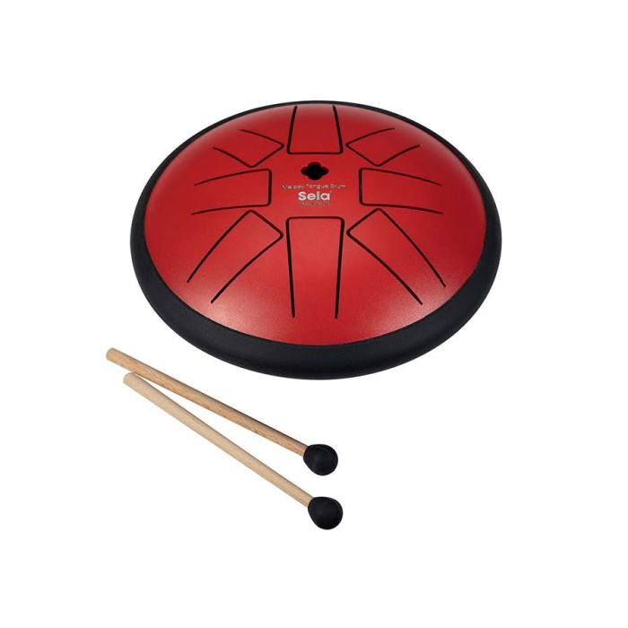 Sela tongue drum 6", 8 tongues, F minor, red