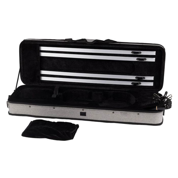 Leonardo Elementary series violin case 4/4, oblong, foam moulded, 2 straps, light grey, black interior