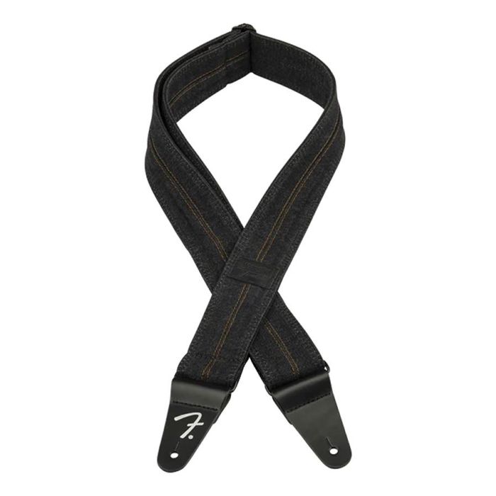 Fender Wrangler denim strap, washed black stitch