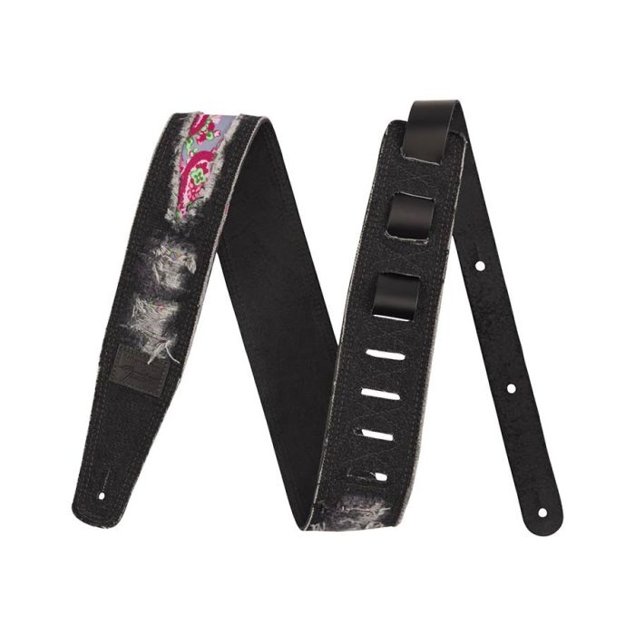 Fender Wrangler ripped denim strap, black