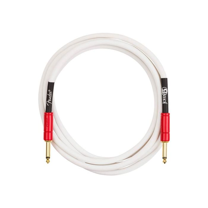 Fender John 5 instrument cable, white and red, 10'