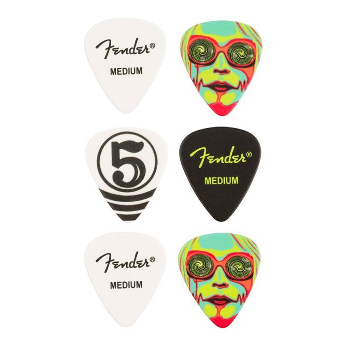 Fender John 5 picks, 351 shape, celluloid, 6-pack