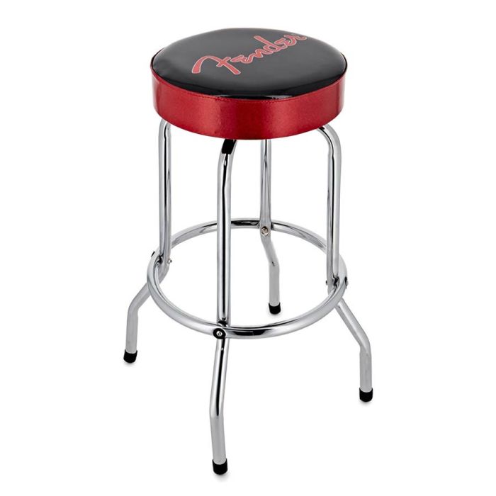 Fender red sparkle logo barstool, black/red sparkle 30"