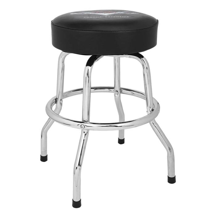 Fender Custom Shop chevron logo barstool, black/chrome, 24"