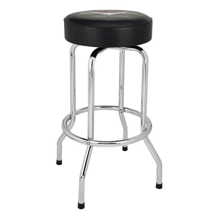 Fender Custom Shop chevron logo barstool, black/chrome, 30"