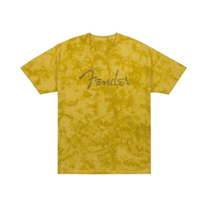 Fender spaghetti logo tie-dye T-Shirt, mustard, S