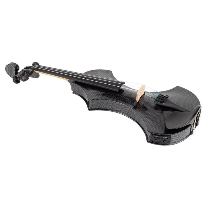 Leonardo Elementary series electric violin with hollow body, Shadow active element, ebony fingerboard & pegs, carbon finish