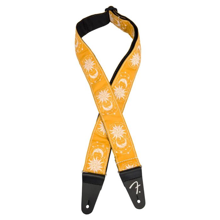 Fender American Vintage II woven guitar strap, sun & moon design, butterscotch blonde