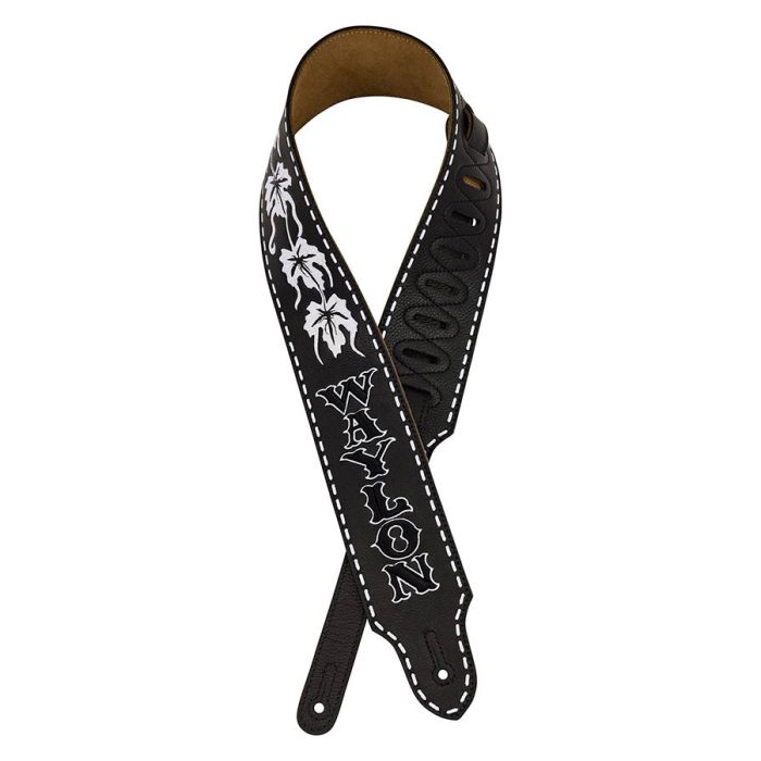 Fender Waylon Jennings premium grain leather guitar strap, embroidered "Waylon" lettering