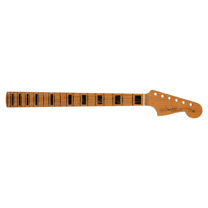 Fender Genuine Replacement Part roasted maple Jazzmaster neck, block inlay, 22 medium jumbo frets, 9.5" radius maple fretboard, MIM