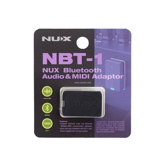 NUX Bluetooth audio & MIDI dongle, USB-C, (Mighty amps, NEK-100, DP-2000)