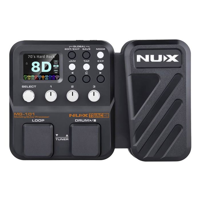 NUX Multi-Effects guitar amp modeling processor and multi effect with drum machine and phrase looper, compact