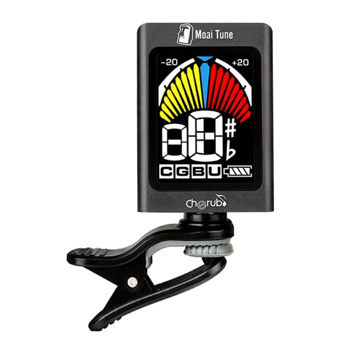 Cherub chromatic clip tuner 'Moai Tune', with multi color display, auto power on/off, Li-Po battery