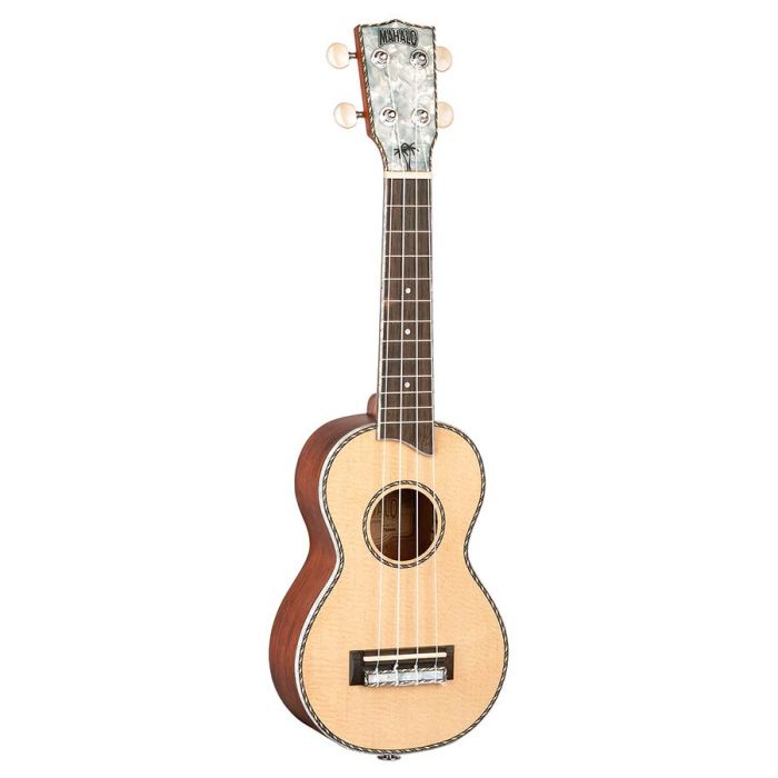 Mahalo Pearl Series solid top soprano ukulele, natural, with bag