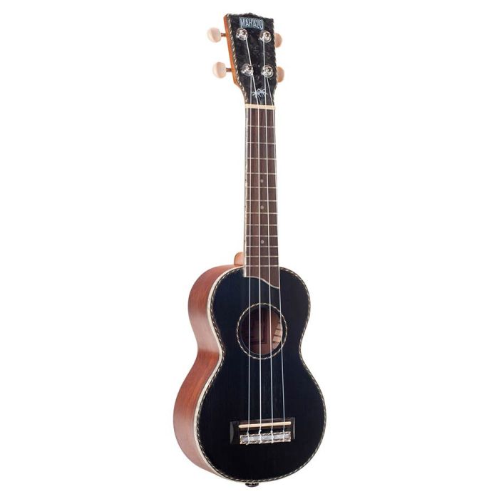 Mahalo Pearl Series solid top soprano ukulele, black, with bag