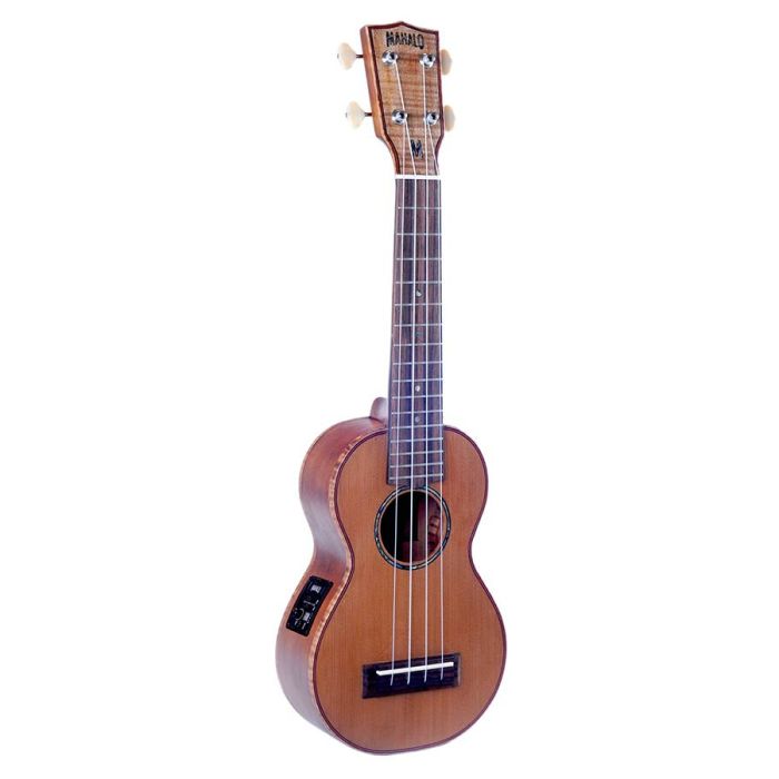 Mahalo Master Series all solid soprano ukulele, with MEQ2 9v preamp, natural, with bag