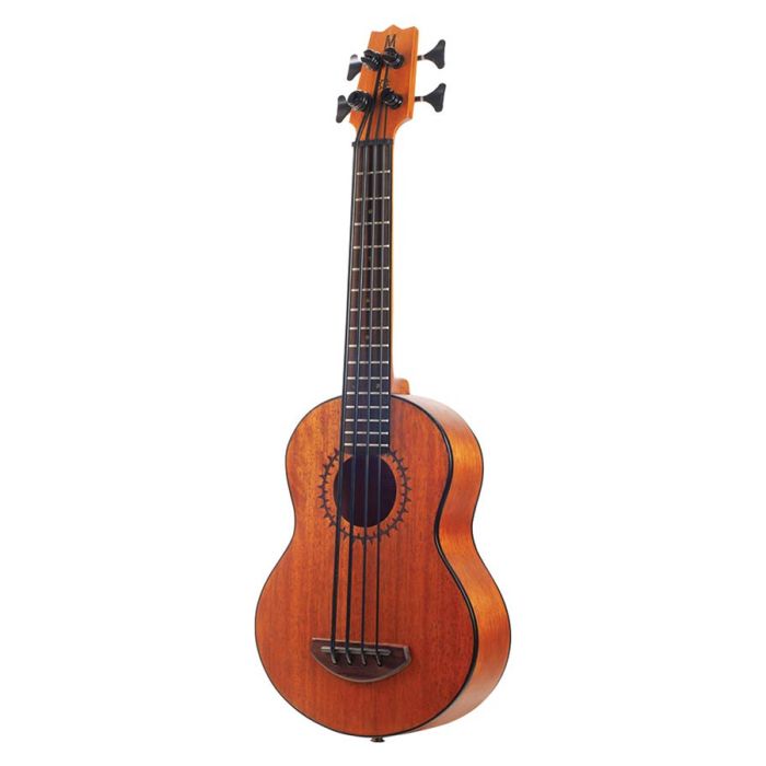 Mahalo electric ukulele bass, transparent brown, with padded bag and strap