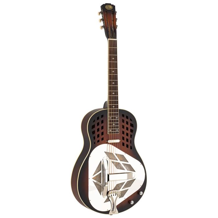 Royall Tri Cone 12 fret resonator DELTA SC, wooden body dark sunburst finish, Lipstick SC PU, with softcase