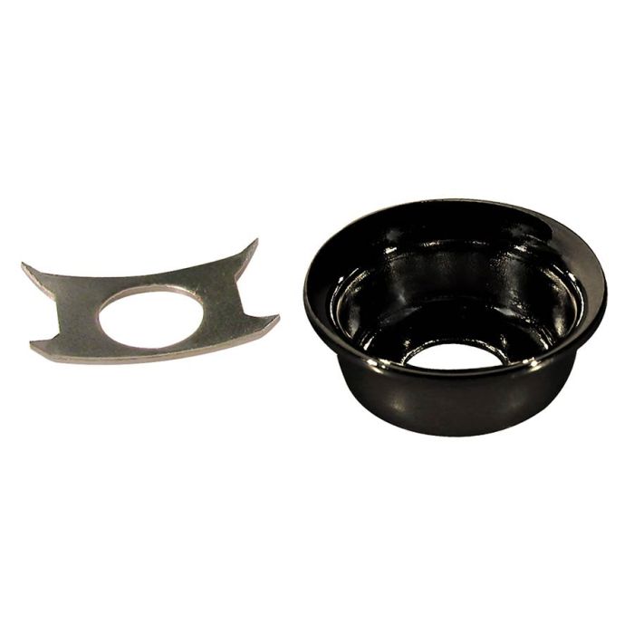 Boston TE-model input cup, with retainer clip, metal, black