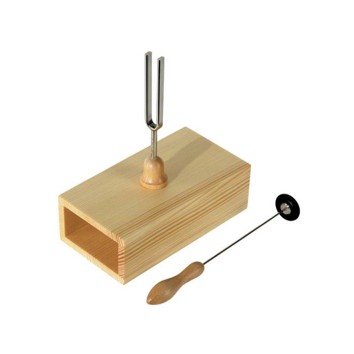 Wittner stemvork a-440 Hz. met houten klankkast, 4x8 mm., met klopper