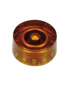 Boston speed knob (hatbox), transparent amber