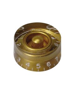 Boston speed knob (hatbox), for inch type pot shaft, transparent gold