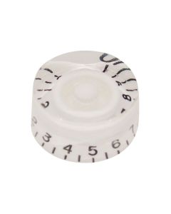 Boston speed knob (hatbox), for inch type pot shaft, transparent white