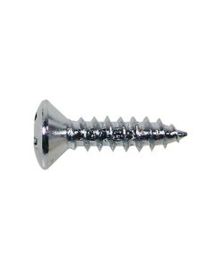 Boston screw, 3x12mm, 12pcs, oval countersunk, tapping, for pickguard, chrome