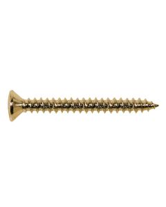 Boston screw, 4x45mm, 12pcs, oval countersunk, tapping, for neck mount, gold