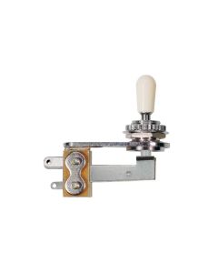 Boston toggle switch 3-way, angled model, chrome, with ivory plate and cap