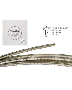 Boston fretdraad, 5 m., 12% nickel silver, h=1,1 w=2,0 g=0,5mm, alternatief voor 6220