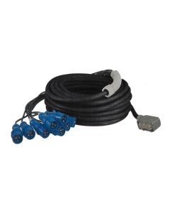 Proel licht kabel, zwart, 1 mtr, 19 x 2,5mm, 1 x cn-16-ppv en 8 x sdc-852