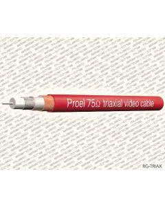 Proel triaxiale video kabel, rood, prijs per meter vcr-triax 75 ohm, 2 x cu balancedermd