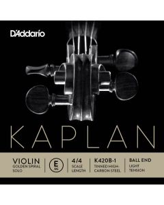 D'Addario Kaplan Golden Spiral Solo vioolsnaar E-1, carbon steel, 15.2, light, ball end