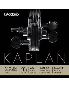 D'Addario Kaplan Golden Spiral Solo vioolsnaar E-1, carbon steel, 16.8, medium, ball end