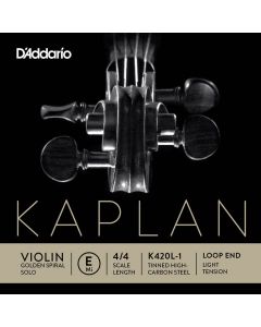 D'Addario Kaplan Golden Spiral Solo vioolsnaar E-1, carbon steel, 15.2, light, loop end