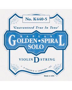 D'Addario Kaplan Golden Spiral Solo vioolsnaar D-3, silver on gut, 14.00, 12.6, heavy