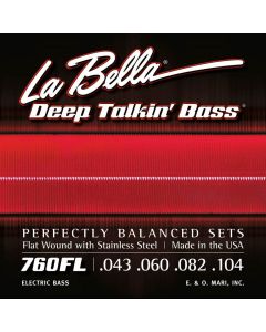 La Bella Deep Talkin' Bass snarenset elektrische basgitaar, stainless steel flatwound, light, 043-060-082-104 longscale