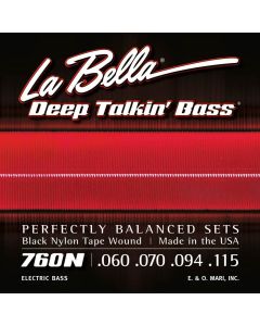 La Bella Deep Talkin' Bass snarenset elektrische basgitaar, black nylon tape wound, 060-070-094-115 longscale