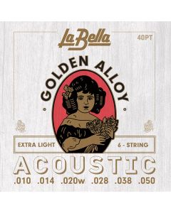 La Bella Golden Alloy Wound snarenset akoestisch, extra light, 010-014-020-028-038-050